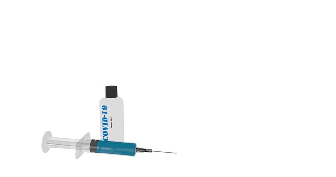 COVID-19 Vaccine with its label and injection