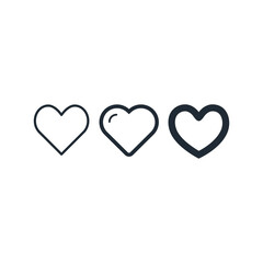  Flat heart icon symbol vector