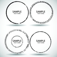 Grunge post Stamps Collection, Circles. Banners, Insignias , Logos, Icons, Labels and Badges Set . vector distress textures.blank shapes.