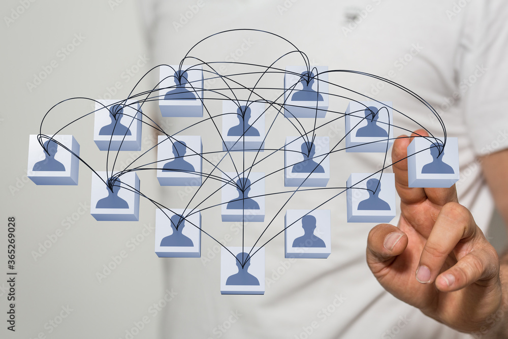 Poster organization chart team concept networking group