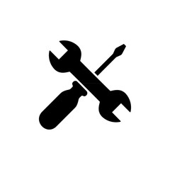Screwdriver and wrench icon image design