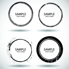 Grunge post Stamps Collection, Circles. Banners, Insignias , Logos, Icons, Labels and Badges Set . vector distress textures.blank shapes.