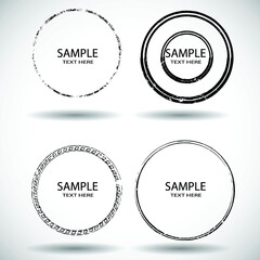 Grunge post Stamps Collection, Circles. Banners, Insignias , Logos, Icons, Labels and Badges Set . vector distress textures.blank shapes.