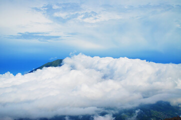 clouds over the mountains