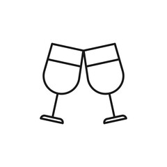 Wine glasses icon. Cheers symbol modern, simple, vector, icon for website design, mobile app, ui. Vector Illustration
