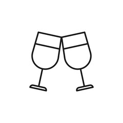Wine glasses icon. Cheers symbol modern, simple, vector, icon for website design, mobile app, ui. Vector Illustration