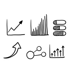hand drawn doodle graph illustration vector line style