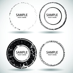 Grunge post Stamps Collection, Circles. Banners, Insignias , Logos, Icons, Labels and Badges Set . vector distress textures.blank shapes.