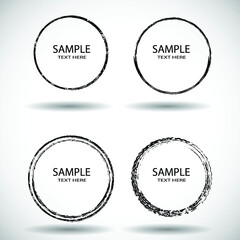 Grunge post Stamps Collection, Circles. Banners, Insignias , Logos, Icons, Labels and Badges Set . vector distress textures.blank shapes.