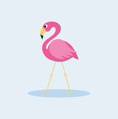 Cute pink exotic flamingo