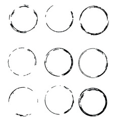 Grunge post Stamps Collection, Circles. Banners, Insignias , Logos, Icons, Labels and Badges Set . vector distress textures.blank shapes.