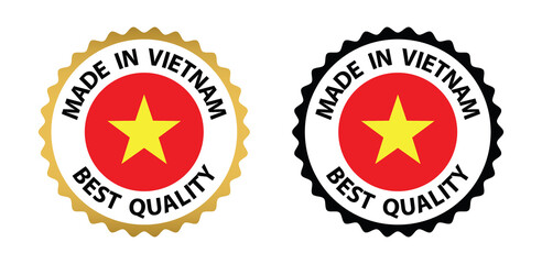 made in Vietnam  vector stamp. badge with Vietnam  flag