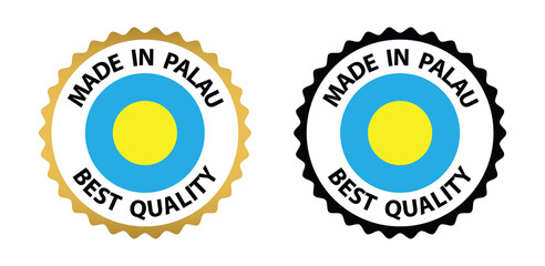 made in Palau   vector stamp. badge with Palau   flag