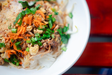 Ancient tube noodle, thai traditional local food