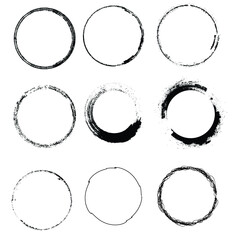 Grunge post Stamps Collection, Circles. Banners, Insignias , Logos, Icons, Labels and Badges Set . vector distress textures.blank shapes.