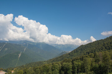 Fototapeta premium Mountains of Krasnaya Polyana Sochi on a summer day.