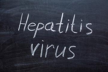 hepatitis virus text on a chalkboard
