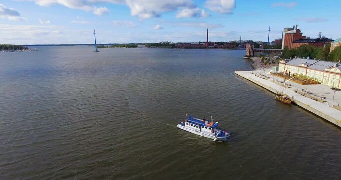 Vaasa -  Finland, capital of Ostrobothnia, aerial footage