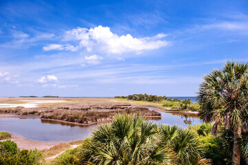 Beautiful sea shore seascape St mark state park,Florida.