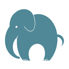 Drawing of an elephant on a white background.