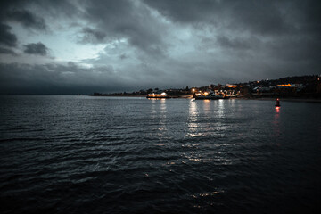 sunset over the river