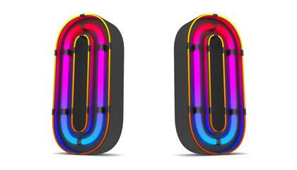 Neon Light alphabet with clipping paths.