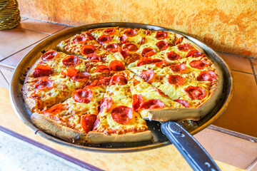 Fresh pizza straight out of the oven