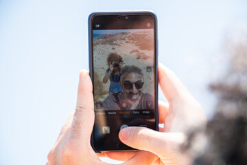 funy selfie on the beach
