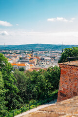 Fototapeta na wymiar Brno city panorama view from Spilberk Castle in Brno, Czech Republic