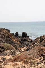 Fototapeta na wymiar rocky paradise beach on Isla de Lobo, Canary Islands