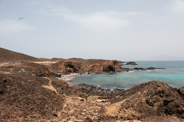 Fototapeta na wymiar rocky paradise beach on Isla de Lobo, Canary Islands