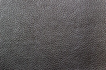 Close-up of dark, black leather. Background, texture, pattern