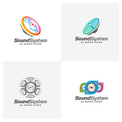 Set of Sound System Logo Design Vector, Sound Logo Template, Concept Design Creative, Icon Symbol