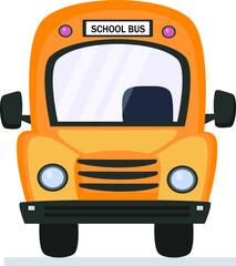 The school bus. Vehicle for transporting passengers, schoolchildren. Vector illustration