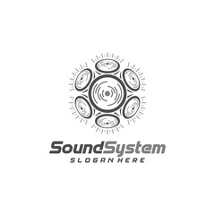 Sound System Logo Design Vector, Sound Logo Template, Concept Design Creative, Icon Symbol