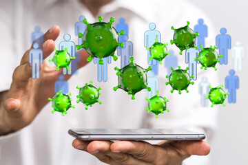 epidemic coronavirus 2019-nCoV 3d (2019-nCoV). .