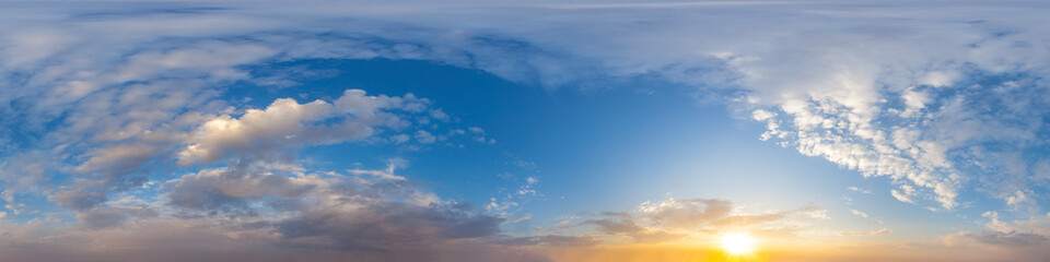 Sky hemisphere. Dome photo of sky for your 360° VR photography or video