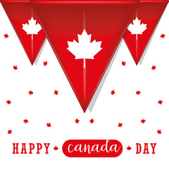 Happy Canada day card with maple leaves - Vector
