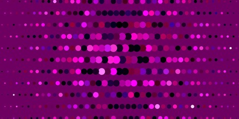 Dark Purple, Pink vector backdrop with dots. Modern abstract illustration with colorful circle shapes. Pattern for websites.