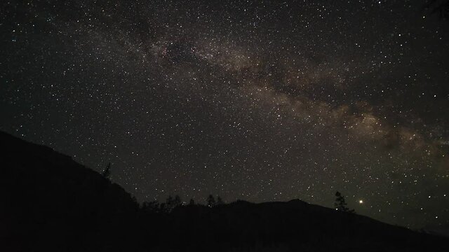 time laps, let the milky way move through the night sky	

