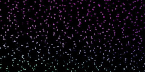 Dark Pink, Green vector background with small and big stars. Blur decorative design in simple style with stars. Pattern for new year ad, booklets.