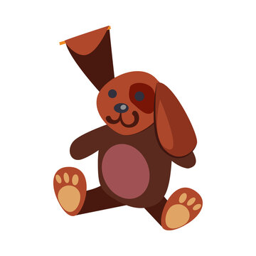 Brown rabbit toy illustration.Cute, playing, srping. Newborn concept. illustration can be used for topics like child, children stuff, toy market