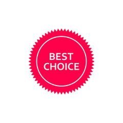 Best choice tag vector icon. Best choice red label illustration isolated on white