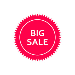 Price tag big sale vector isolated on white