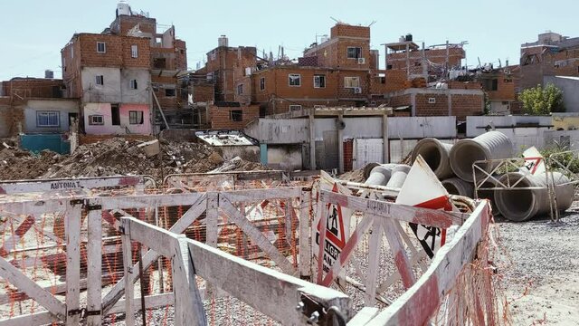 Villa Miseria (Slums) in Buenos Aires, Argentina, during the Coronavirus Global Pandemic. 
