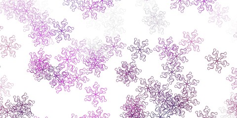 Light pink vector doodle background with flowers.