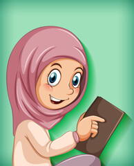 Muslim girl reading the book