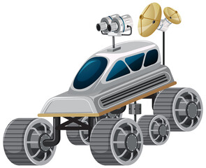 Isolated lunar roving vehicle on white background
