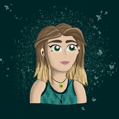 Mujer rubia icono de persona