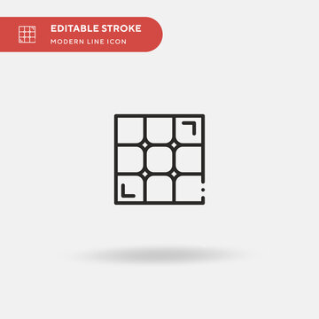 Rubiks Cube Simple Vector Icon. Illustration Symbol Design Template For Web Mobile UI Element. Perfect Color Modern Pictogram On Editable Stroke. Rubiks Cube Icons For Your Business Project